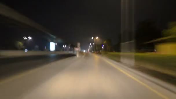 Weg Tunnel Het Eiland Palm Jumeirah Dubai Bij Nacht Drivelapse — Stockvideo