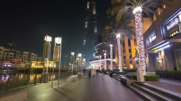 Gebied Buurt Van Dubai Fountain Dubai Vae Dubai Fountain Werelds — Stockvideo