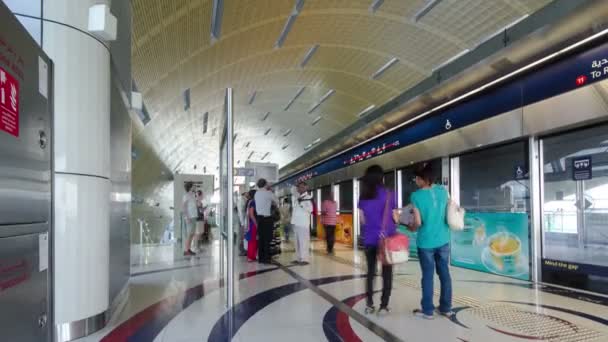 Terminál Metra Dubaj Spojené Arabské Emiráty Metro Jedním Nejúčinnějších Způsobů — Stock video