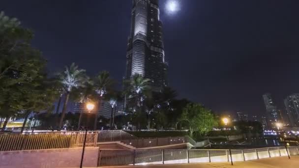 Dubai Downtown Burj Khalifa Dubai Uae Burj Khalifa Tallest Building — стоковое видео
