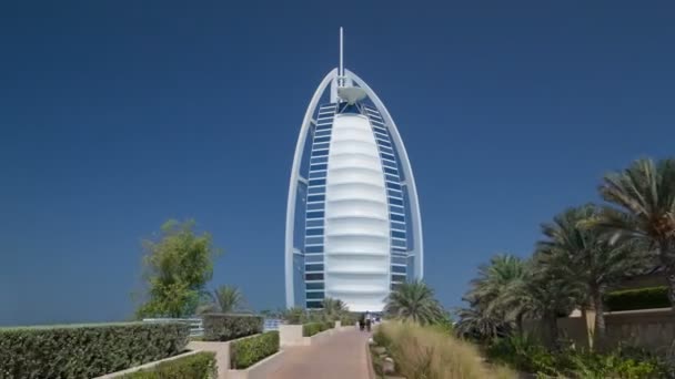 Burj Arab Dünyanın Lüks Oteli Olarak Kabul Edilir Jumeirah Plajına — Stok video