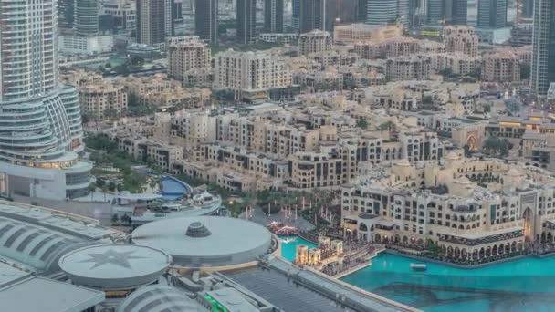 Dubai Baixa Dia Para Noite Cronograma Transição Com Modernos Arranha — Vídeo de Stock