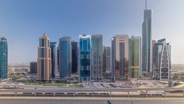Vista Panoramica Aerea Dei Grattacieli Jumeirah Torri Laghi Durante Tutto — Video Stock