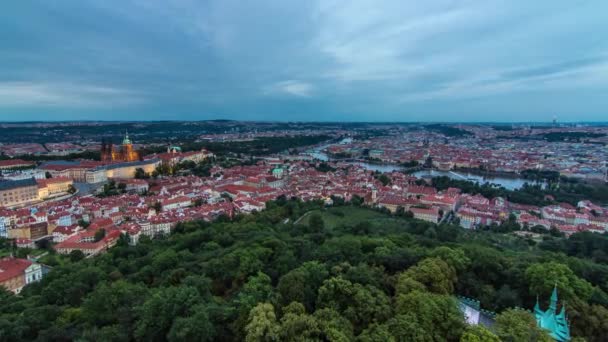 Meraviglioso Giorno Notte Transizione Timelapse Vista Panoramica Sulla Città Praga — Video Stock