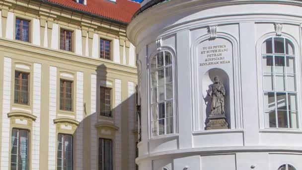 Cappella Della Croce Agrifoglio Nel Castello Praga Circondato Timelapse Turisti — Video Stock