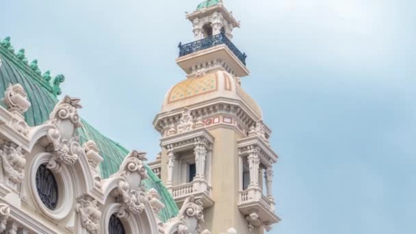 모나코에 카를로 카지노 Monte Carlo Casino Timelapse 바로크 양식의 꼭대기에 — 비디오