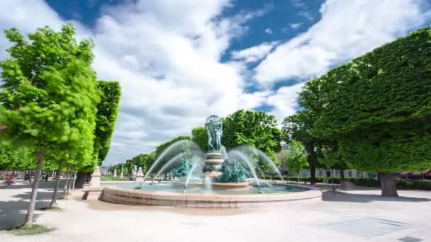 Fountain Observatory Fontaine Lobservatoire Fountain Four Continents Jardin Marco Polo — Stockvideo