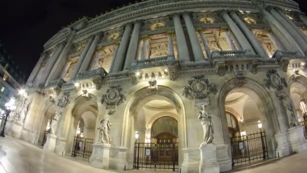 Opera National Paris Nighttime Grand Opera Garnier Palace Famous Neo — Vídeo de Stock