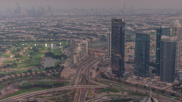 Большой Перекресток Между Jlt Района Дубай Марина Пересекается Шейх Заид — стоковое видео