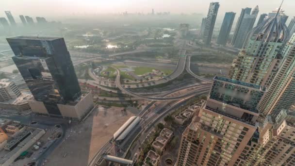 Dubai Marina Jlt Drapacze Chmur Wzdłuż Sheikh Zayed Road Panoramiczny — Wideo stockowe