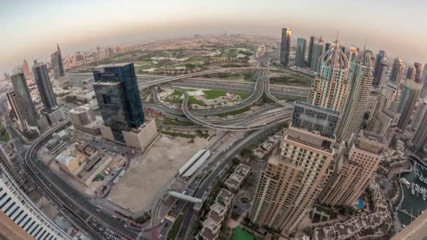 Ντουμπάι Μαρίνα Και Jlt Ουρανοξύστες Την Πόλη Των Μέσων Ενημέρωσης — Αρχείο Βίντεο