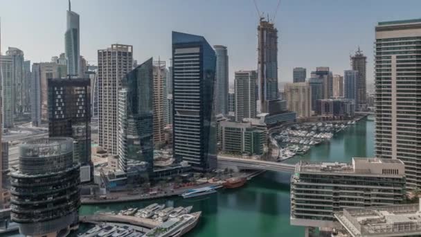 Panorama Mostrando Vista Aérea Para Arranha Céus Marina Dubai Torno — Vídeo de Stock