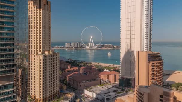 Vista Panoramica Sul Porto Turistico Dubai Sulla Zona Jbr Sulle — Video Stock