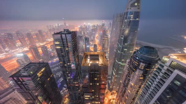 Skyline Panoramablick Auf Die Dubai Marina Mit Einem Kanal Der — Stockvideo
