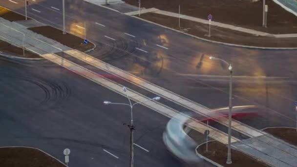 Hava Manzaralı Yeni Asfalt Yolu Yapım Aşamasında Şehir Caddesinde Yeni — Stok video