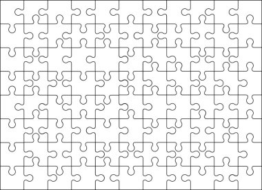 Çeşitli boyutlarda bulmaca. Vektör İllüstrasyon simgesi