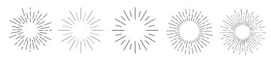 Güneş ışınları el çizimi, doğrusal çizim