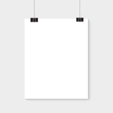 Beyaz poster asılıydı. Boş kağıtları düzenle