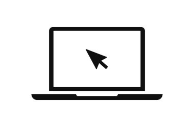 Dizüstü bilgisayar vektör illüstrasyonuna tıklayın