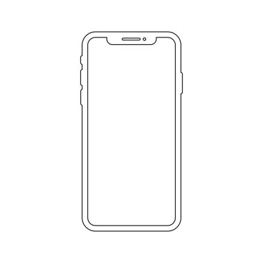 Taslak akıllı telefon simgesi vektör illüstrasyonuName