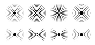 Sonar ses dalgaları ikonu ayarlandı. Vektör.