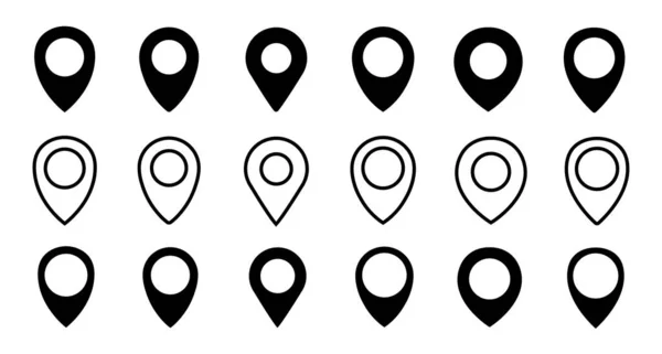 Conjunto Iconos Puntero Mapa Icono Ubicación Gps — Archivo Imágenes Vectoriales