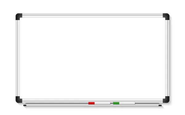 Порожня Біла Дошка Маркера Прозорому Фоні Реалістичний Офіс Вітборд Векторні — стоковий вектор