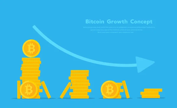 Conceito Crescimento Bitcoin Ilustração Vetorial — Vetor de Stock