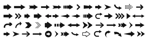 Ícone Seta Mega Conjunto Setas Vetoriais — Vetor de Stock
