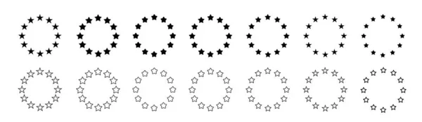 Icone Stellari Cerchio Sfondo Europeo Unione Europea — Vettoriale Stock
