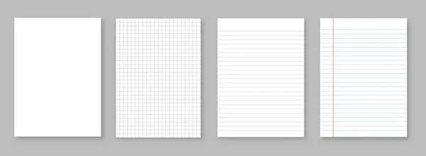 Набор Векторных Иллюстраций Листовой Бумаги Подкладка Квадрат Сером Фоне — стоковый вектор