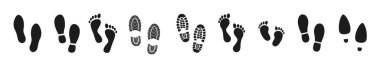 Farklı insan ayak izi ikonu. Vektör illüstrasyonu
