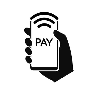 Akıllı telefon vektör simgesi ile ödeme
