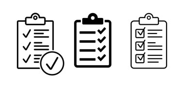 Kontrol listesi simge vektör illüstrasyonunu ayarla