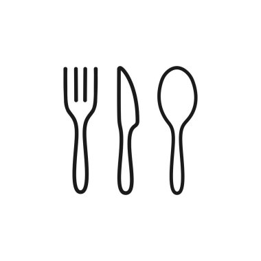 Vektör çatal bıçak takımı. Çatal, bıçak. Düz stil.