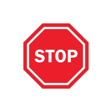 Dur işareti simgesi. Simgeyi durdur. Vektör illüstrasyonu