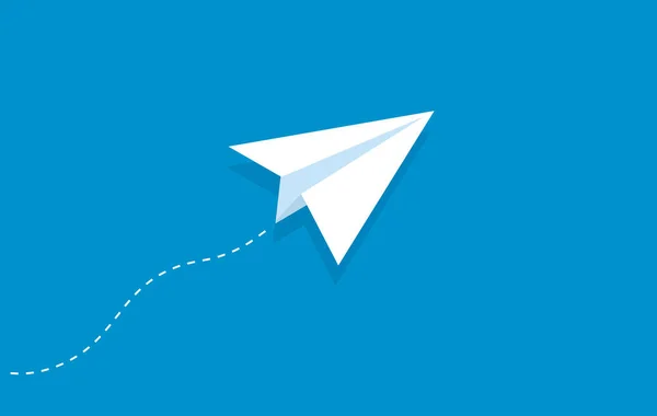 Papierflugzeug Fliegt Vektor Illustration — Stockvektor