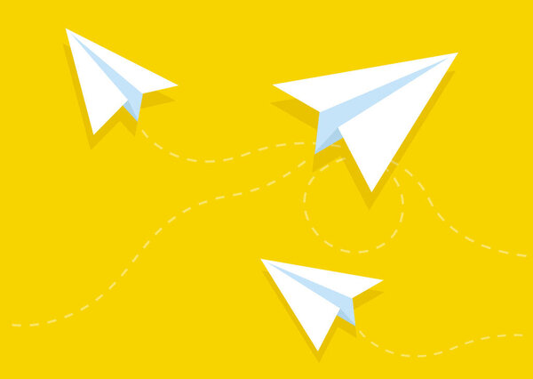 Paper plane flying vector illustration