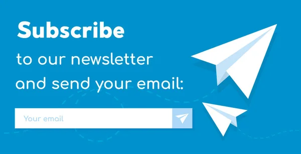 Abonnieren Sie Unseren Newsletter Und Senden Sie Uns Ein Mail — Stockvektor
