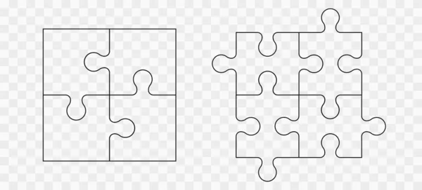Puzzle Différentes Tailles Icône Illustration Vectorielle — Image vectorielle