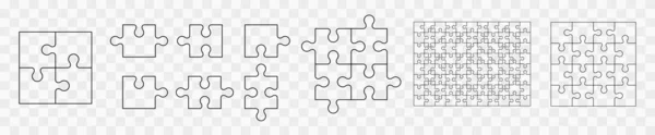 Puzzle Différentes Tailles Icône Illustration Vectorielle — Image vectorielle
