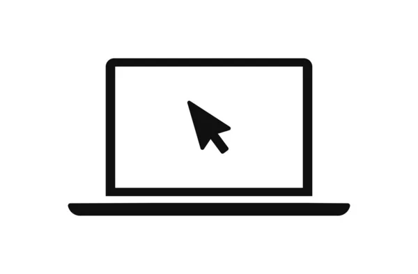 Click Laptop Vector Icon Illustration — Stock Vector