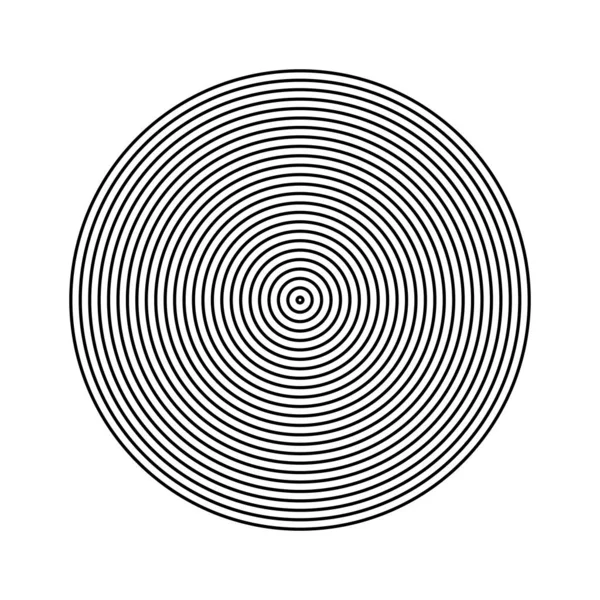 Simple Cercle Concentrique Rayonnant Sur Fond Blanc — Image vectorielle