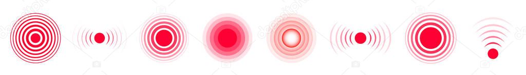 Set of radar icon. Sonar waves icon. Vector illustration