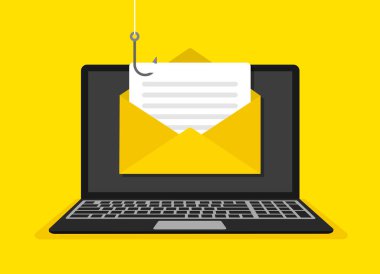 Bilgisayar dolandırıcılığı konseptini hacklemek. Veri hırsızlığı. Vektör illüstrasyonu.