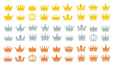 Crown set simgesi. Vektör illüstrasyonu.