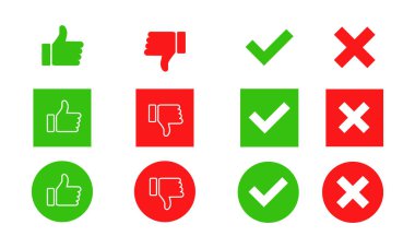 Yap ve yapma. Sevmek ve sevmemek. Vektör illüstrasyonu