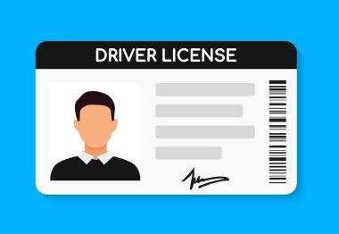 Araba ehliyeti ikonu. Vektör illüstrasyonu