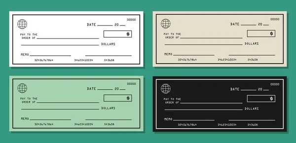 Banco Verificación Vector Conjunto Ilustración — Archivo Imágenes Vectoriales