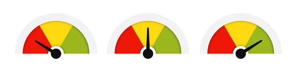 Credit Score Speedometer Measurement Icon Set — Stock Vector